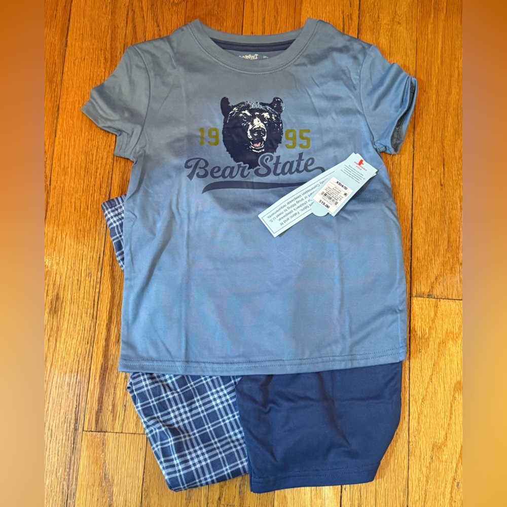 Cat & Jack Bear State Pajama Set in Blue XS (4/5) NWT